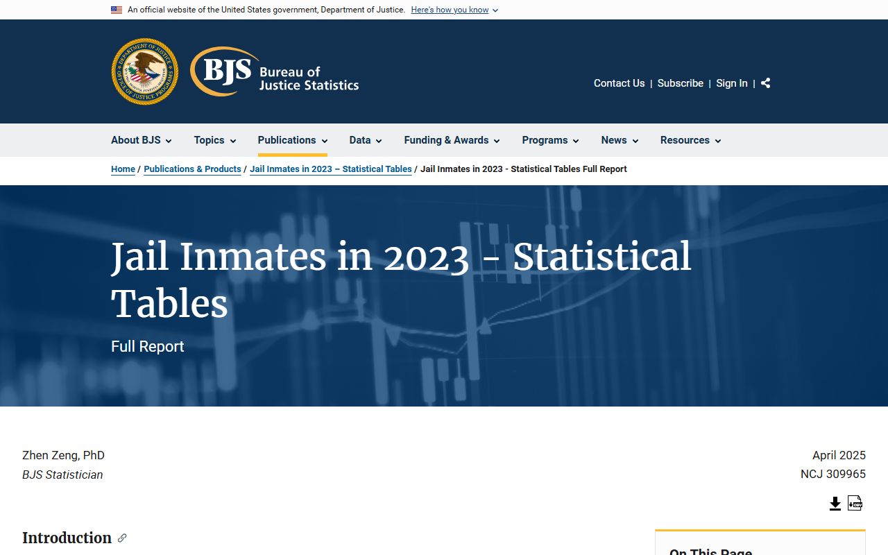 McClain County inmate population context from BJS jail statistics